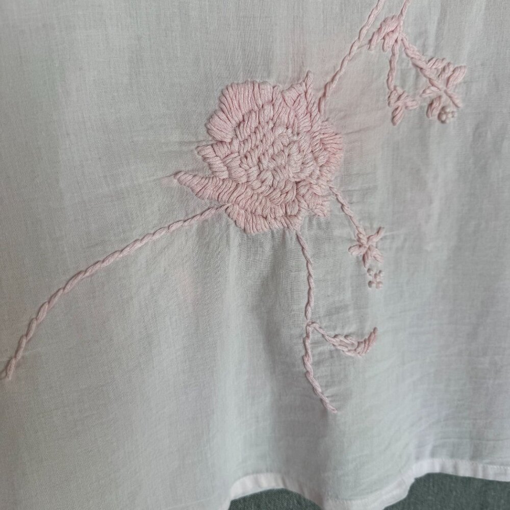 Light Pink Embroidered Cotton Tunic Top - Lily & Co. - Picture 6 of 12